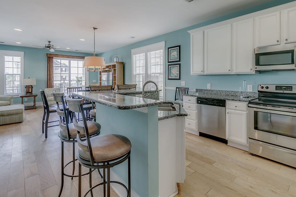well-designed, fully-stocked kitchen