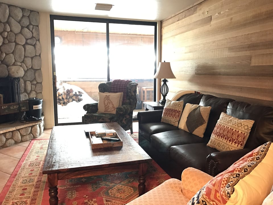 Living room with pullout sofa sleeper.