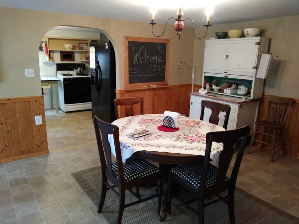Dining room and entrance to kitchen