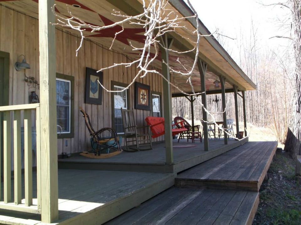 Front porch with entrance to dining room