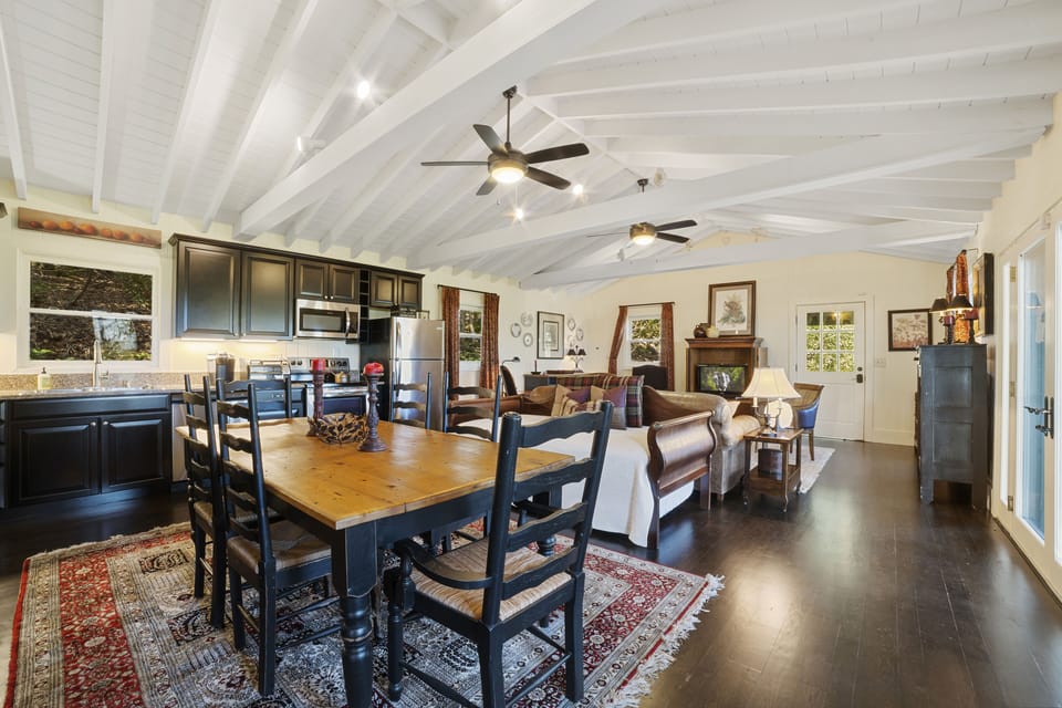 Dining room and kitchen area