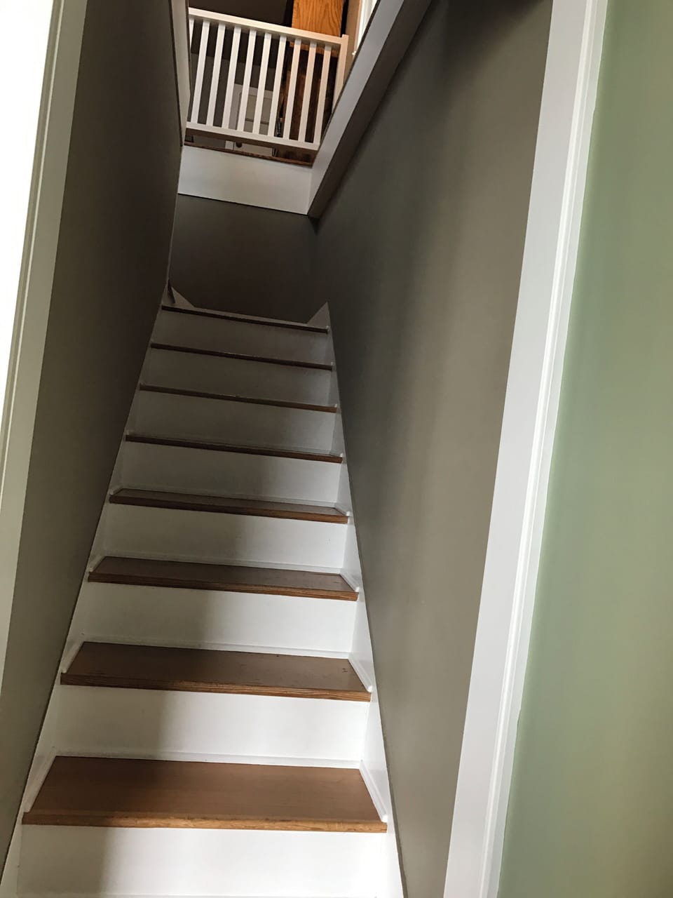 Stairs leading up to the master