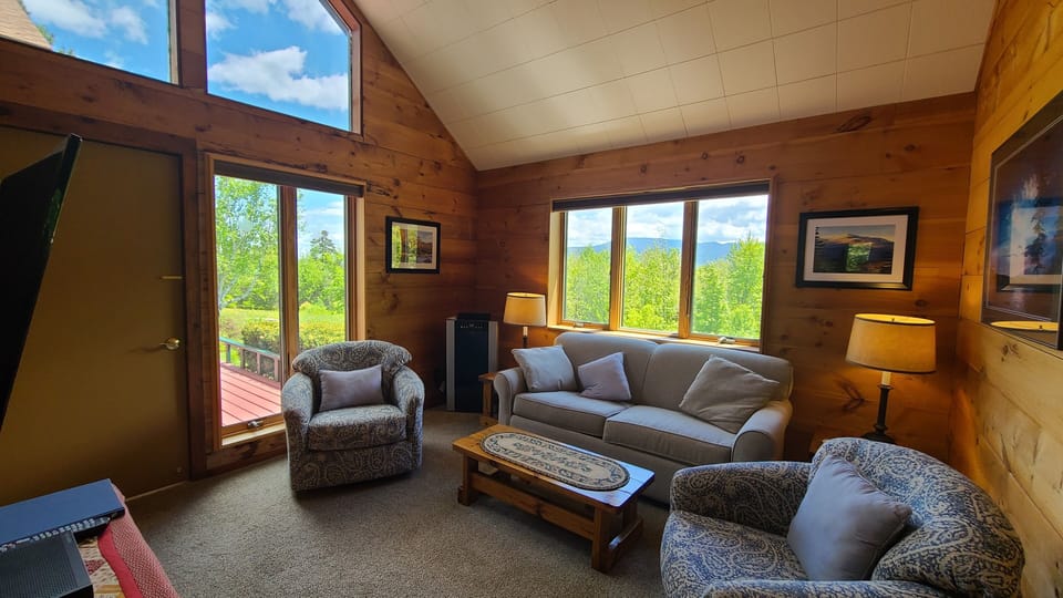 Living room with mountain views.
