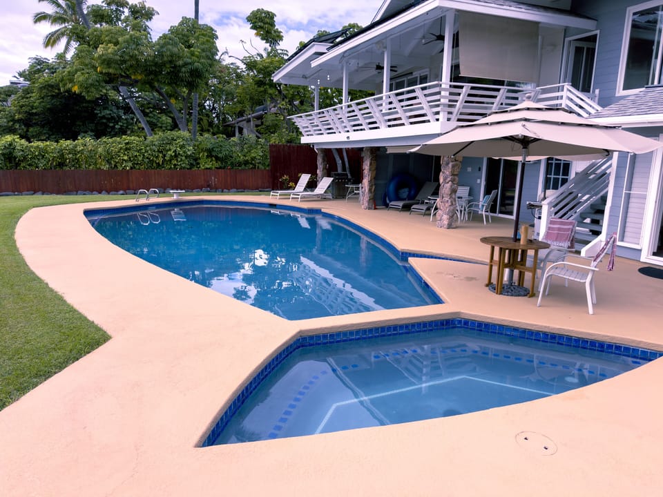 swimming pool and deck area