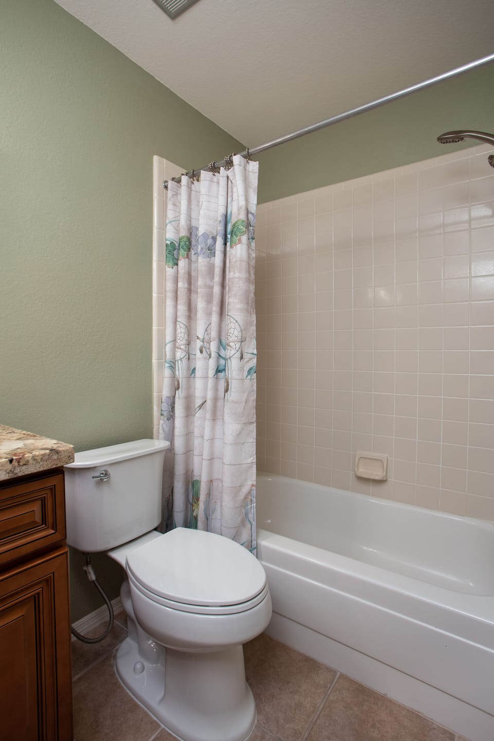 guest bath with tub and shower