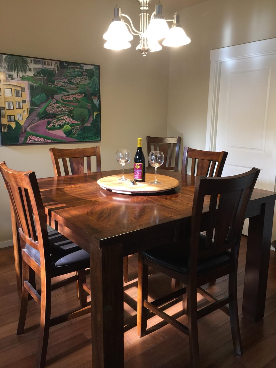Bar height dining table and chairs
