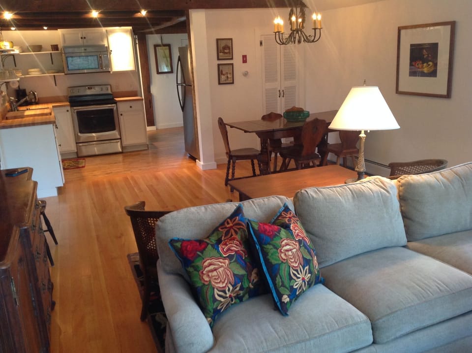 great room from window towards kitchen