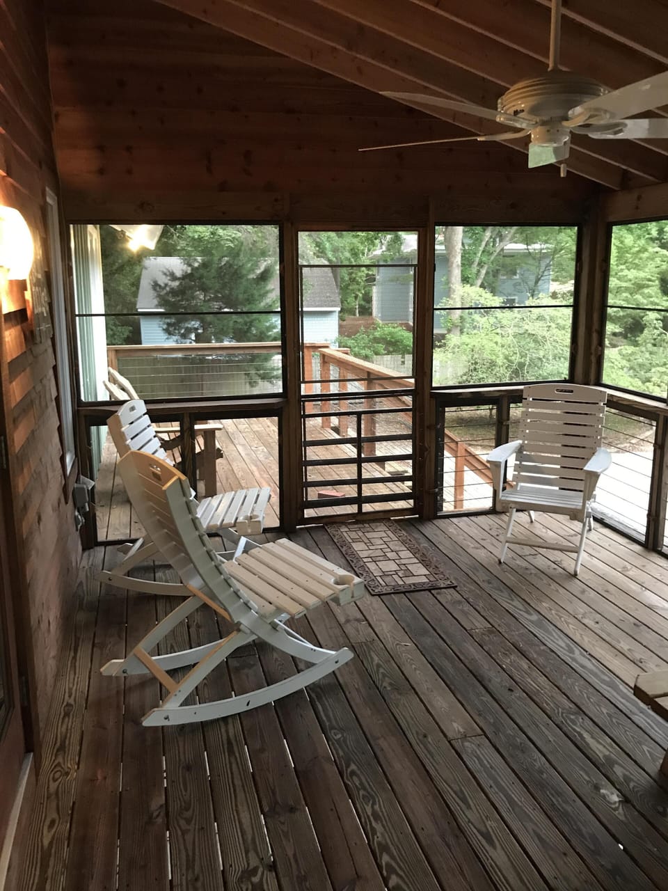 Inside porch and outside porch seating.......quiet and easy living!