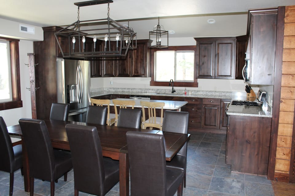 Dining room and kitchen