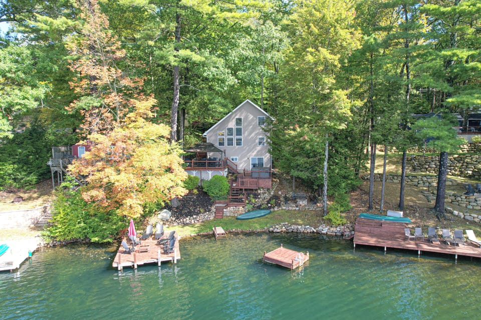 A dock that accommodates two boats.  This home offers a peaceful environment.
