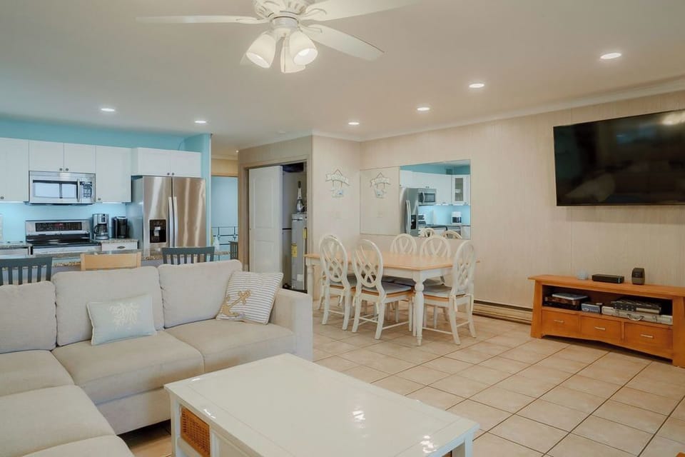 Living room with oversized sectional sofa that pulls out to a full size trundle