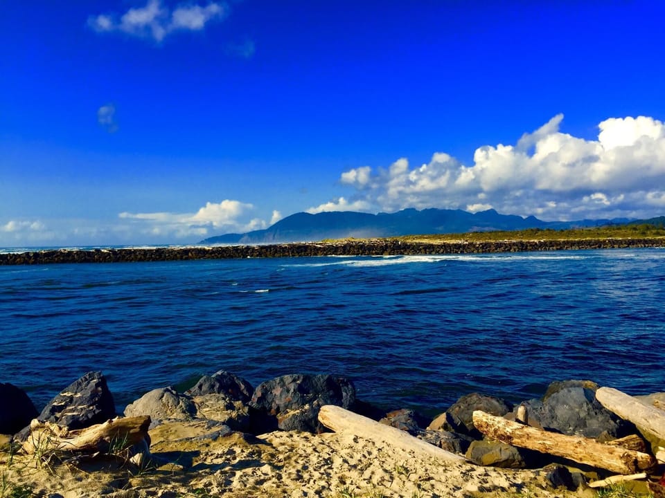 Nehalem River enters the Pacific Ocean (short walk north)