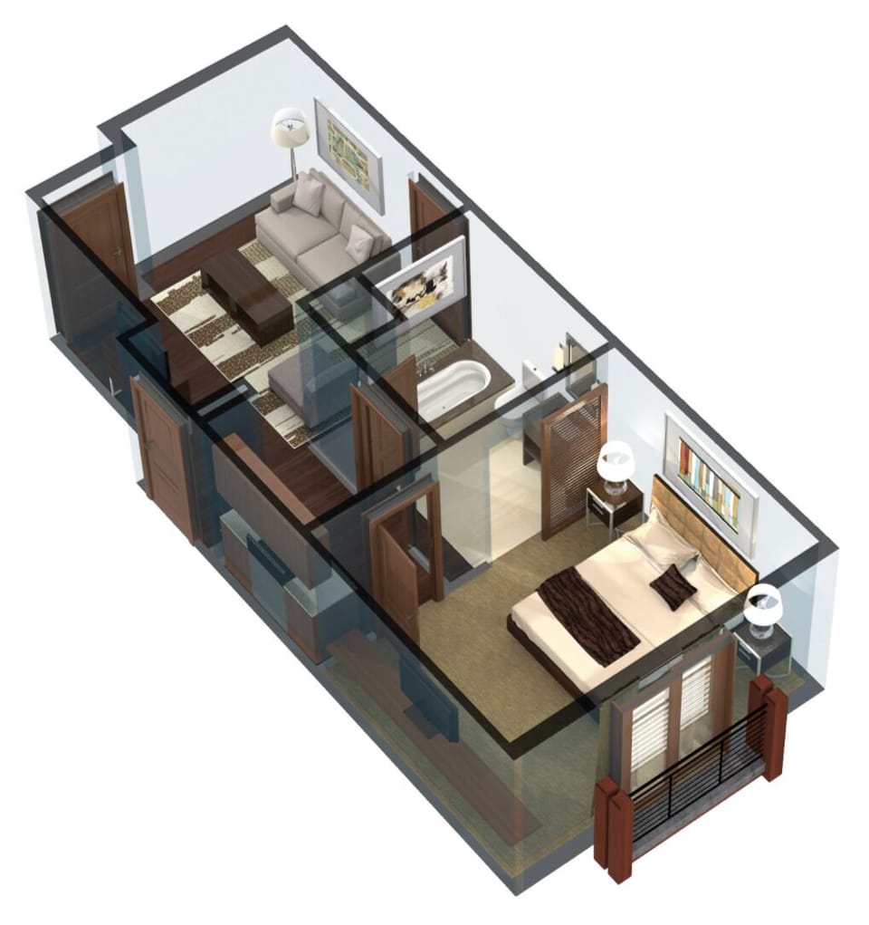 Floor Plan for One Bedroom Suite
