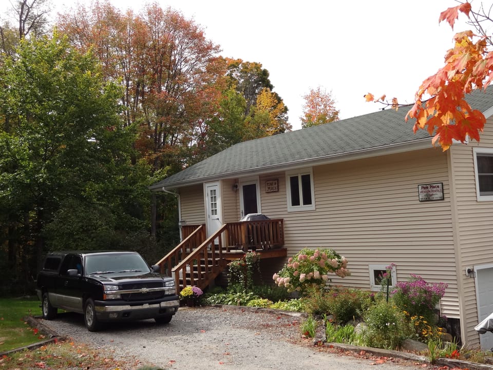 Your private driveway and entrance to Pine Place