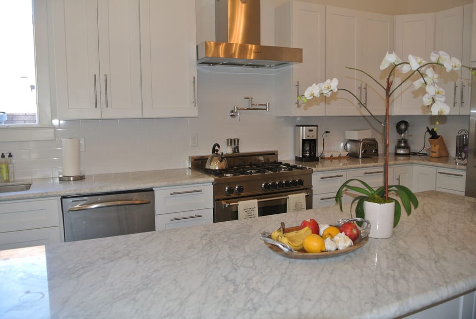 Brand new gourmet chef's kitchen, with top of the line appliances.