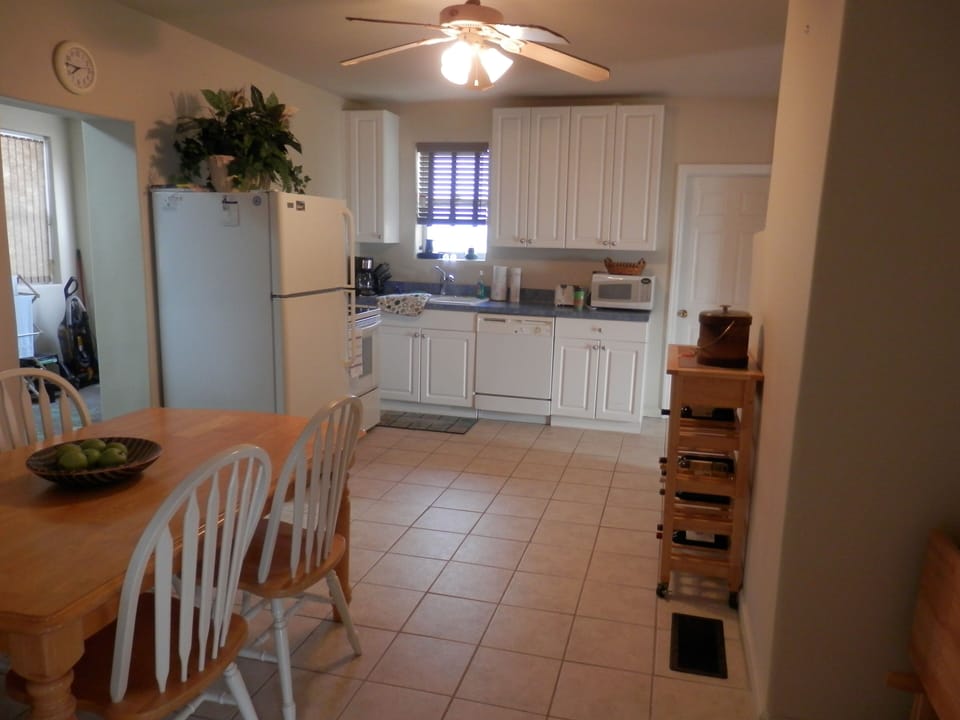 Kitchen with ceramic tile floor