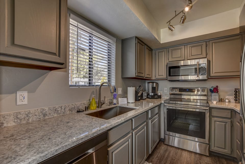 Fully equipped kitchen including new appliances, pans, dishes, utensils and more