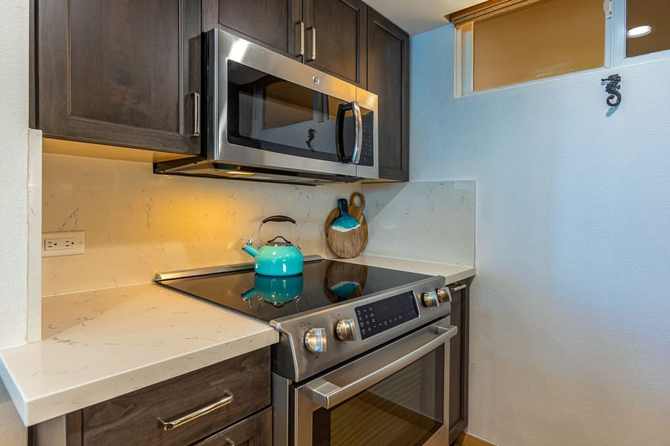 Fully stocked kitchen.  