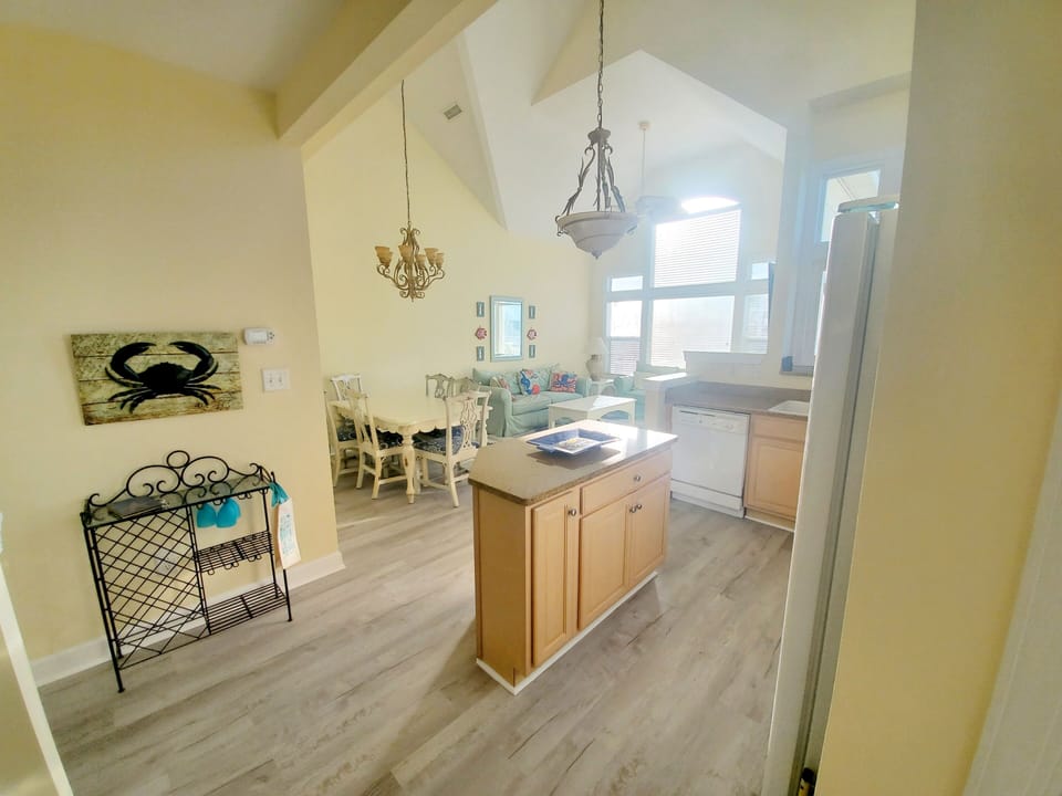 Bright modern kitchen. Open, airy, sunny with all the necessities 