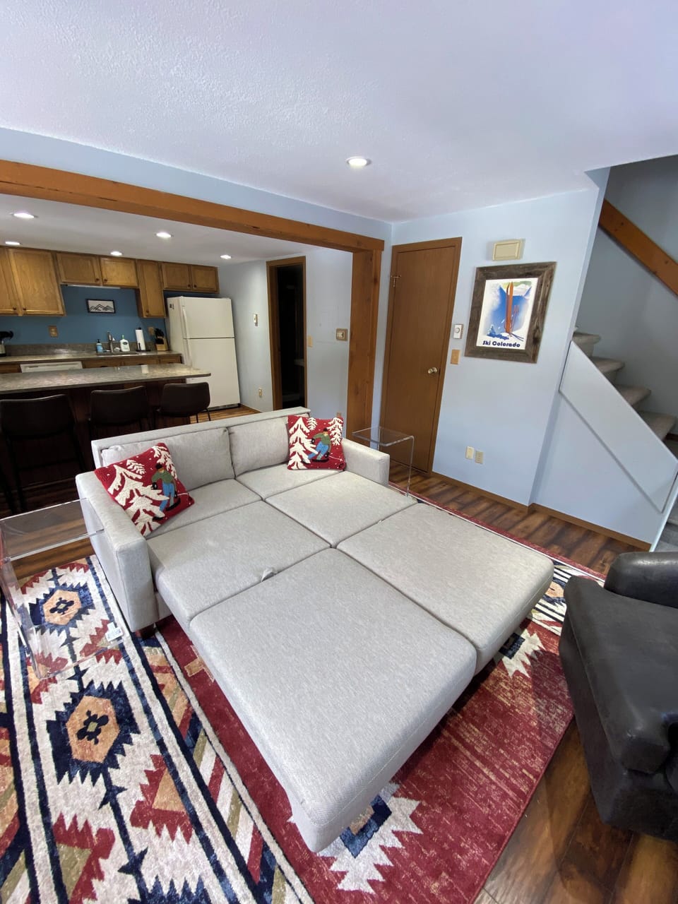 Sofa pulls out to a queen bed