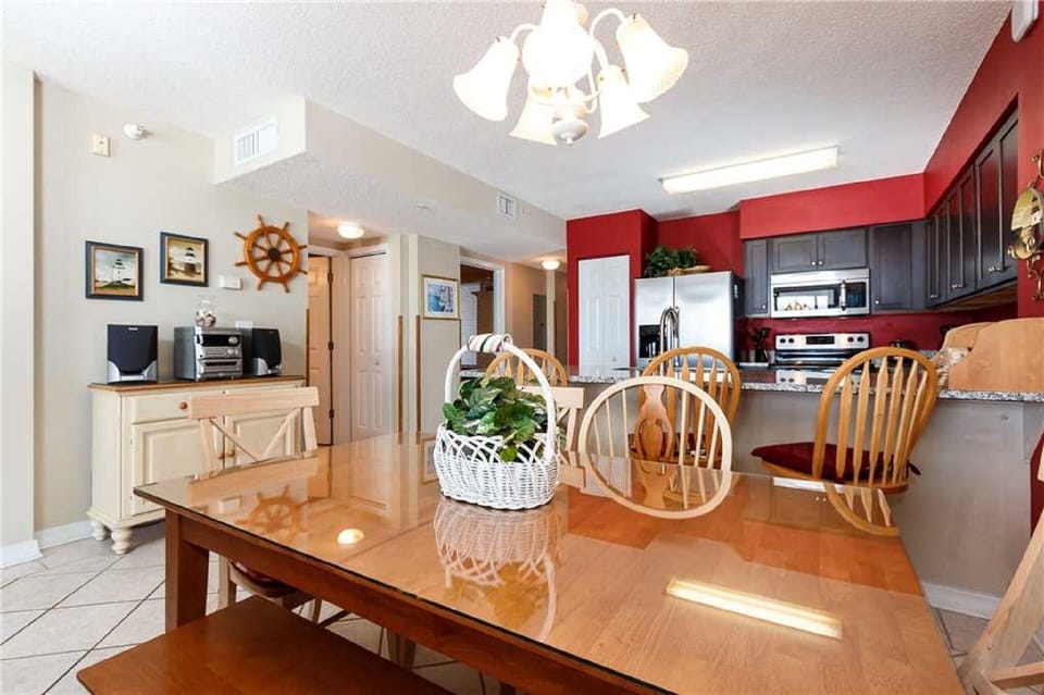 Dining room and kitchen.