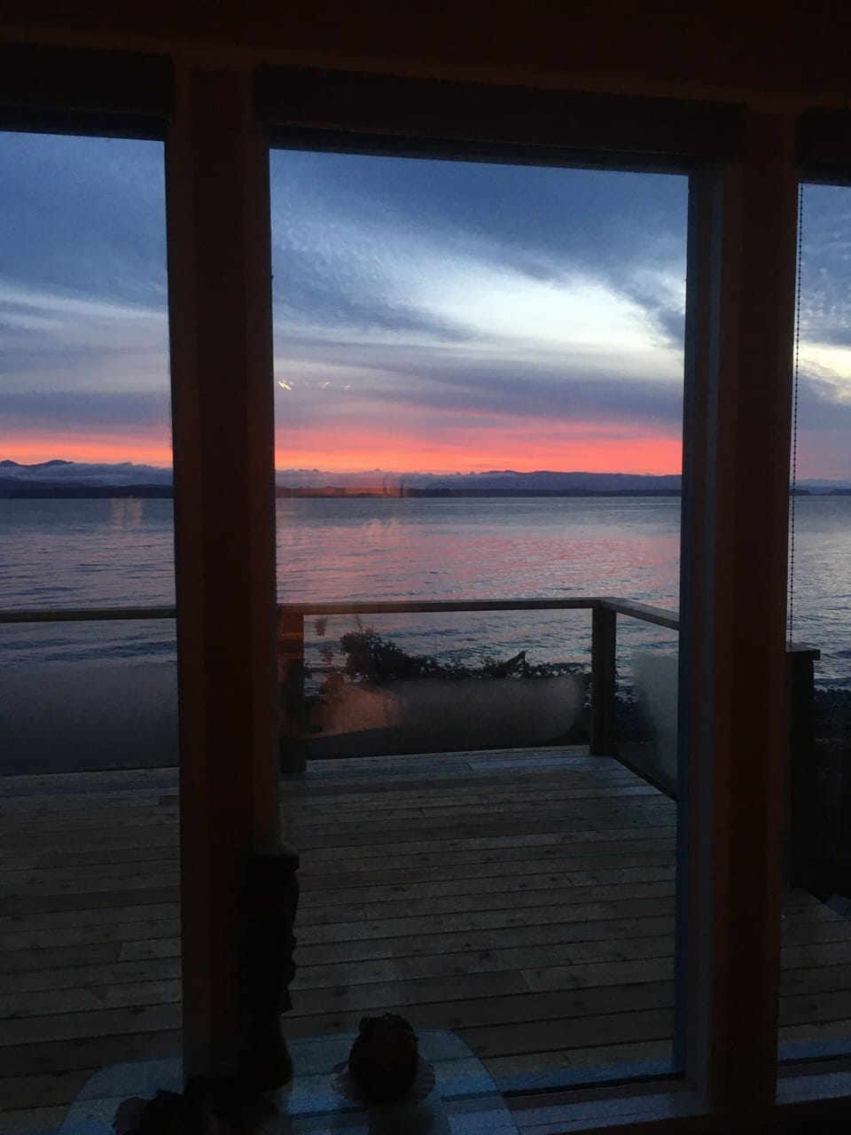 Sunrise in the fall months.