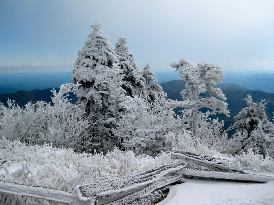 Early snowfall on Mt. Mitchell