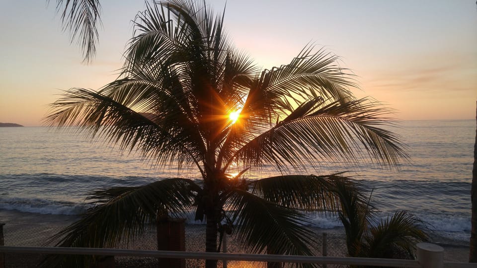 A stunning sunset right on the private bijoux beachfront. 