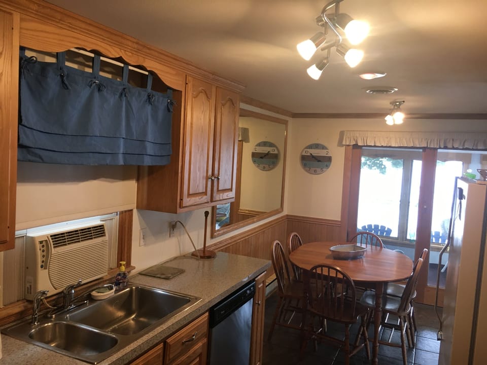 Kitchen with new light fixture