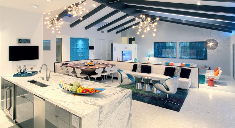 Lounge/Dining for 12-20 people, overlooks living room, pool with mountain view!