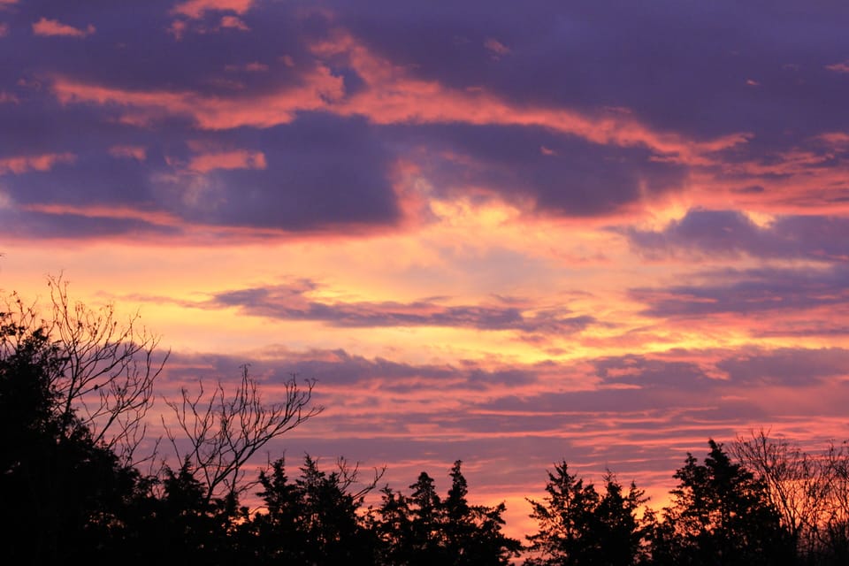Breath-taking sunset sky, taken from back patio.