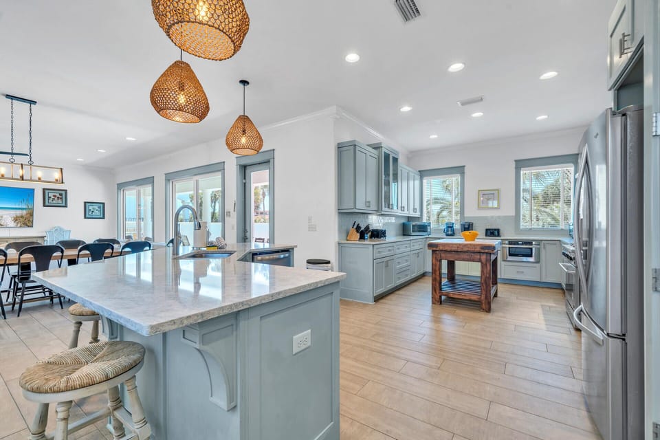 Kitchen is massive, well stocked, great for large gatherings!