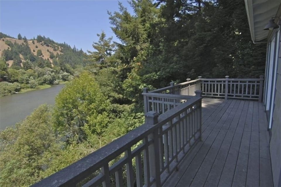 Looking up river on the top deck.
