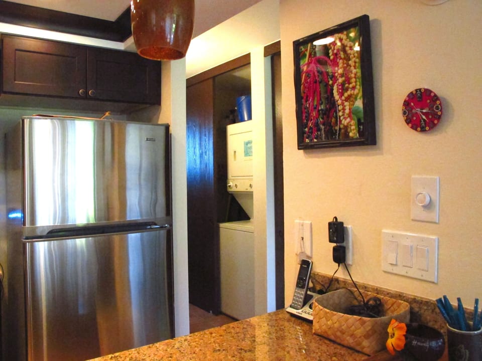 View From Kitchen - Full Size Washer and Dryer