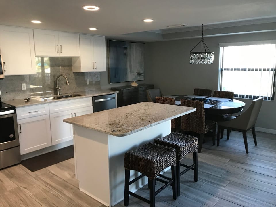 open kitchen with island