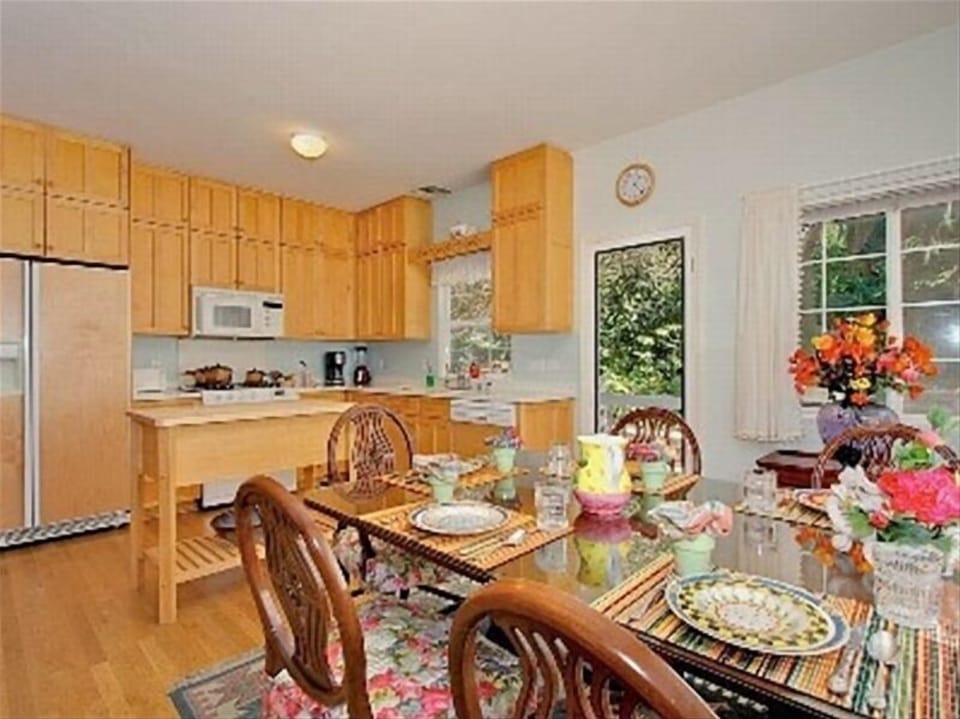 Delicious Kitchen and Dining Area With Garden Views