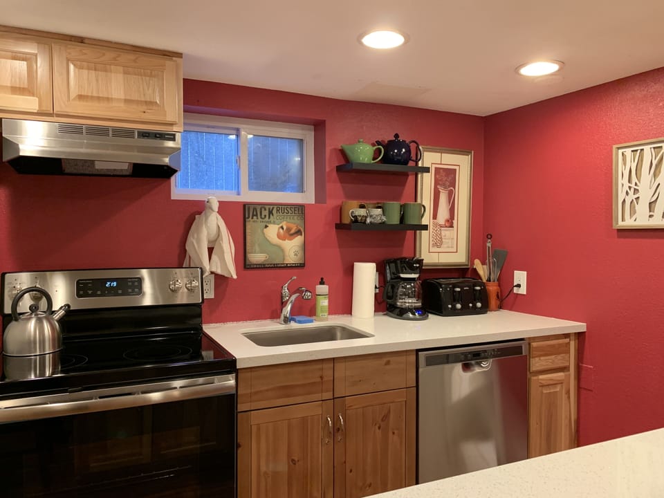 new dishwasher and stove and oven, coffee maker, toaster and more 