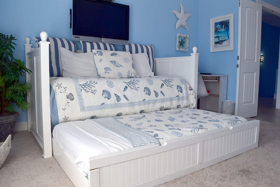 Master BR Trundle Bed converts to 2 comfortable single Beds  