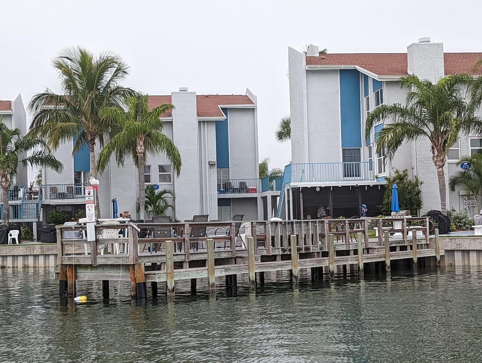 Condo overlooks fishing dock