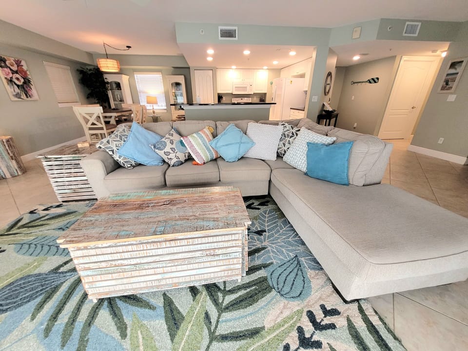 Lanai Living Room With Direct Views Of the Gulf and Beach