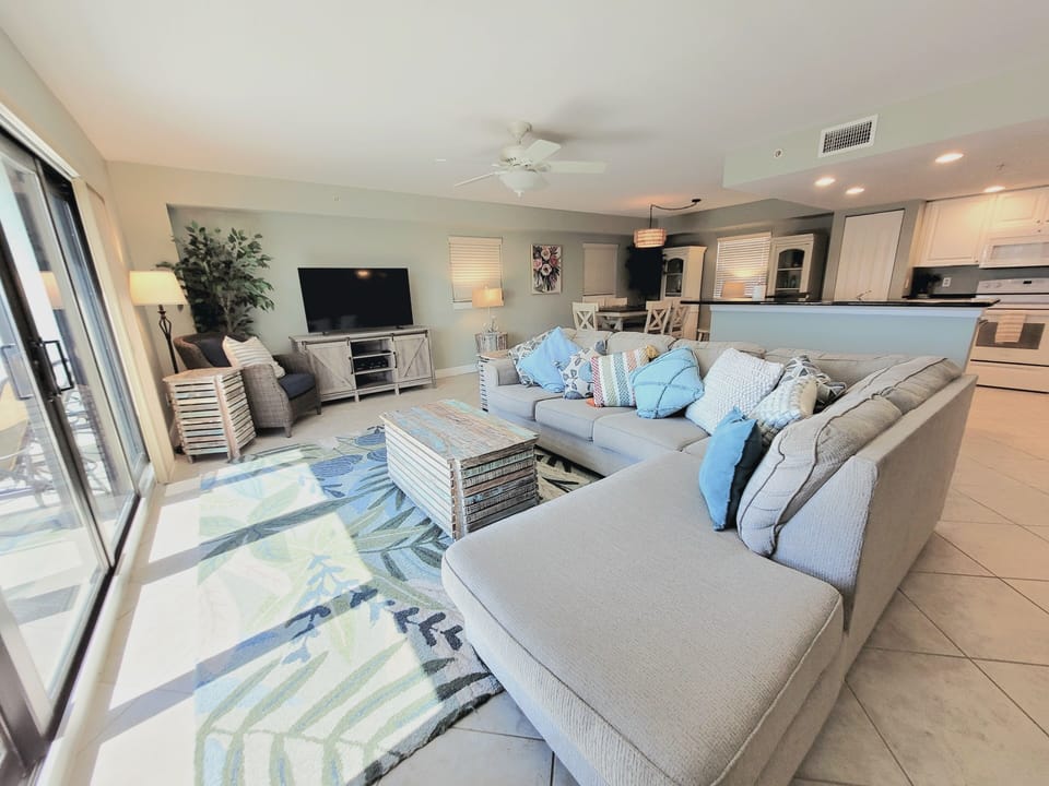 Living Room With Plenty Of Seating With Smart TV