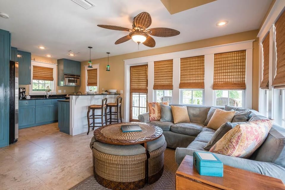 Wonderful views of Rosemary and the Gulf can be seen from the living area.