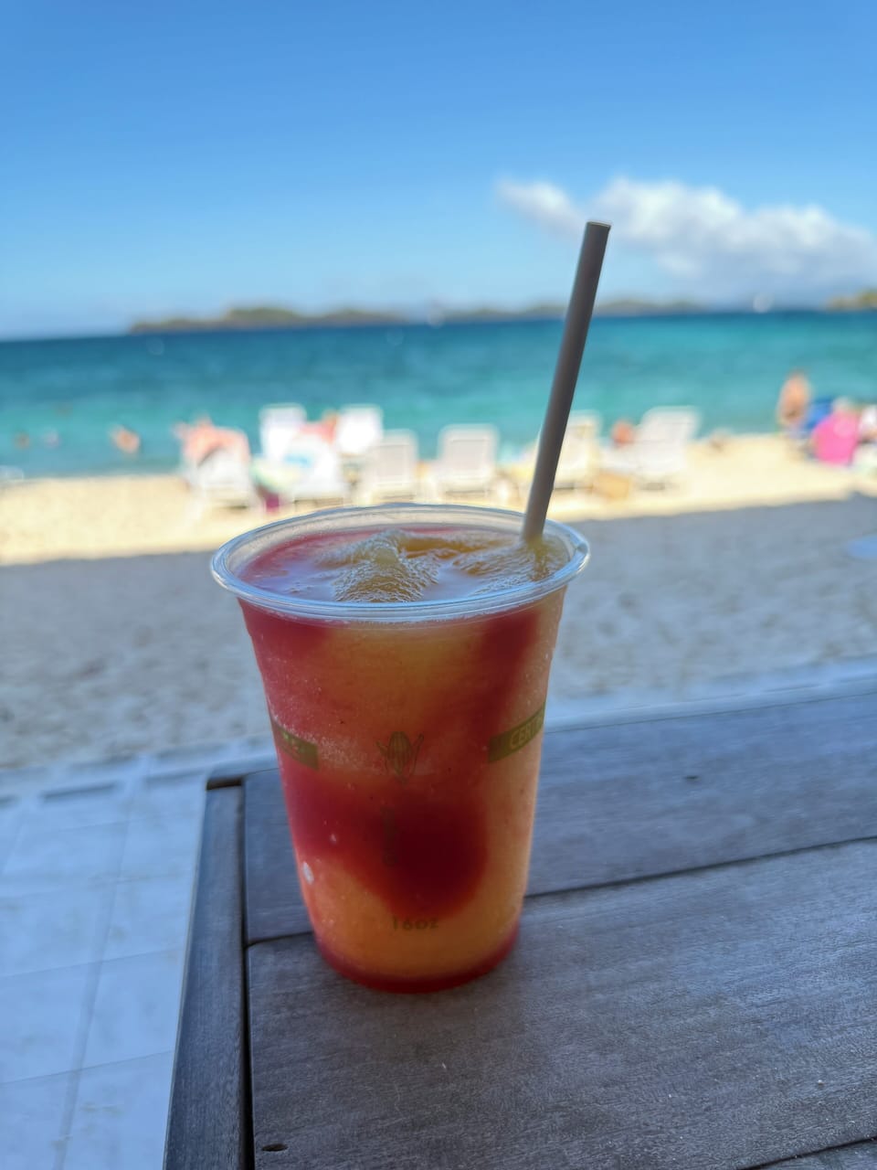 Enjoy a fruity drink at Sapphire Beach Bar!