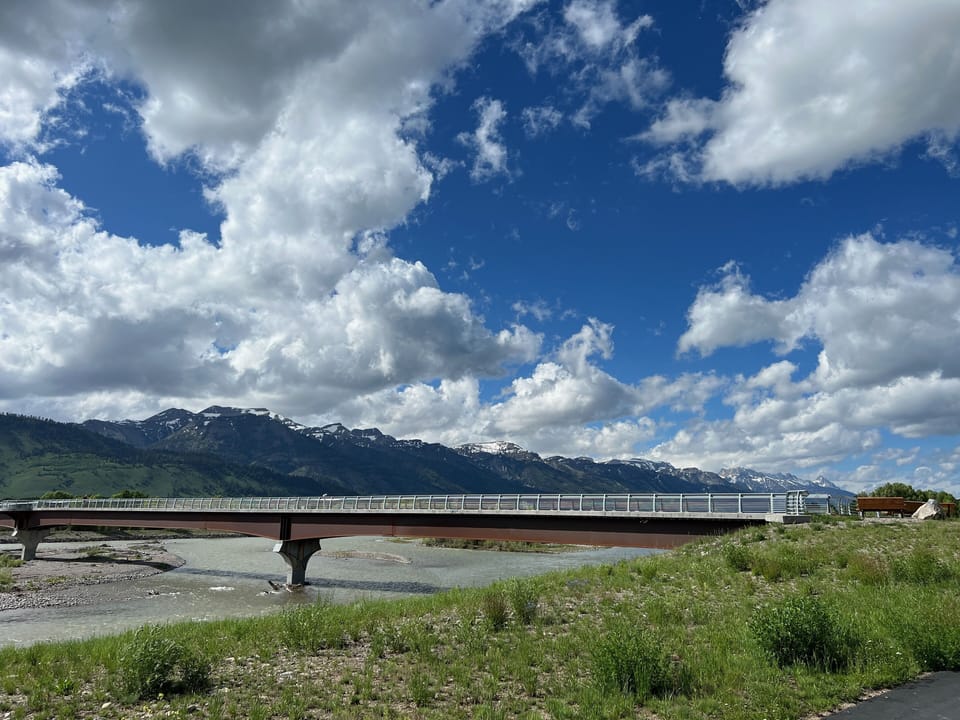 Pedestrian bridge over the Snake River and part of the extensive trail system