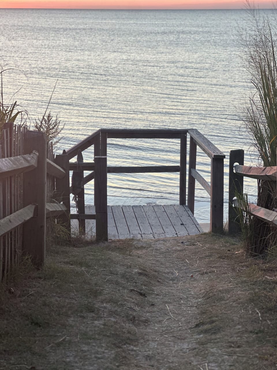 Steps to the beach in front of house