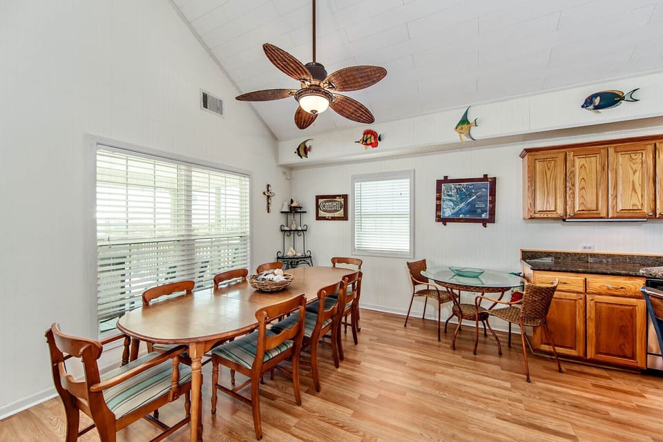 Large dining table.