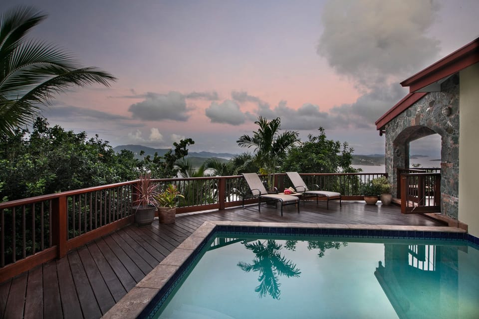 Sunset views from the sunny pool deck