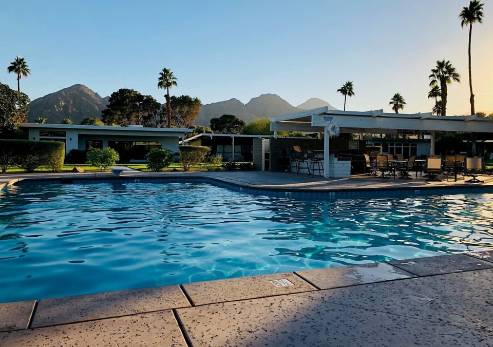 Pool with diving board