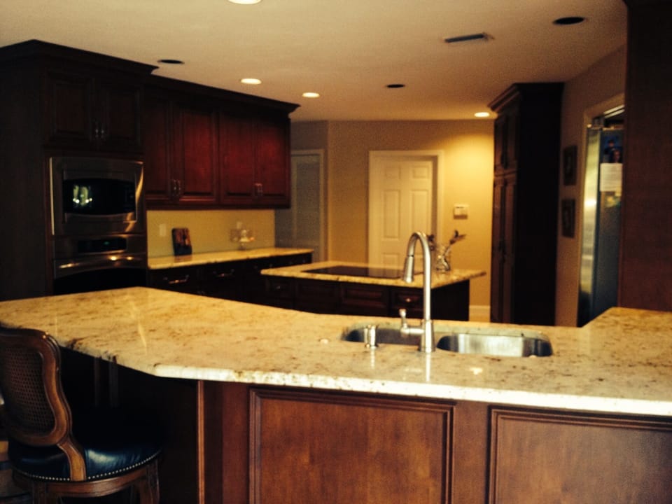 Dream kitchen with beautiful cherry cabinets and granite counters