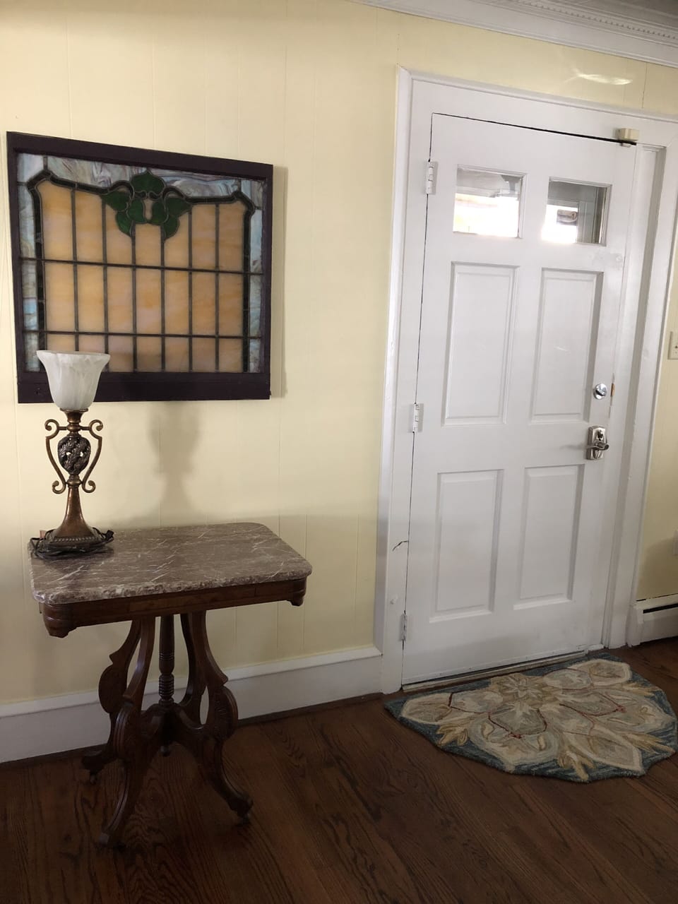 One of several  original stained glass windows displayed throughout the house